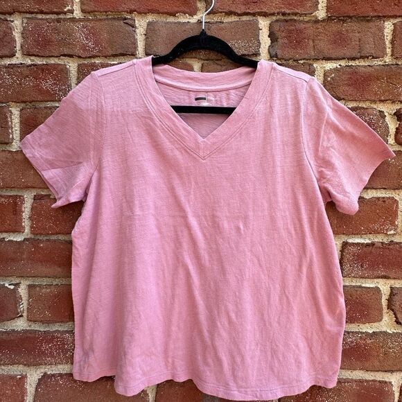 Eileen Fisher Women's $68 Organic Cotton Slub V-Neck Tee size XXS - Picture 1 of 7